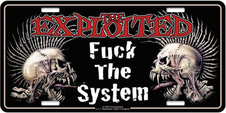 The Exploited - Fuck The System Metalen wandbord - Zwart/Multicolours