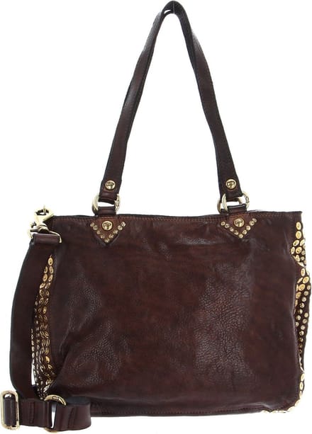 CAMPOMAGGI Leren Schoudertas Shopping Bag Moro Bruine