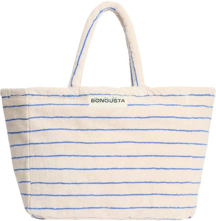 Bongusta Naram - Weekend Bag - strandtas - Moonbeam & Ultramarine (wit en blauw)
