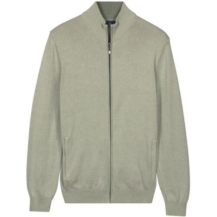 Baileys Vest Fine Knit Full Zip Misty Green / male