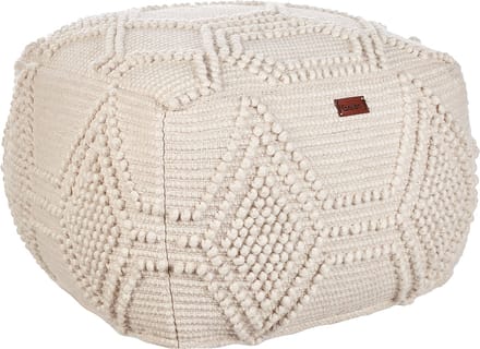 CHOIM - Poef - Beige - 60 x 60 x 40 cm - Wol