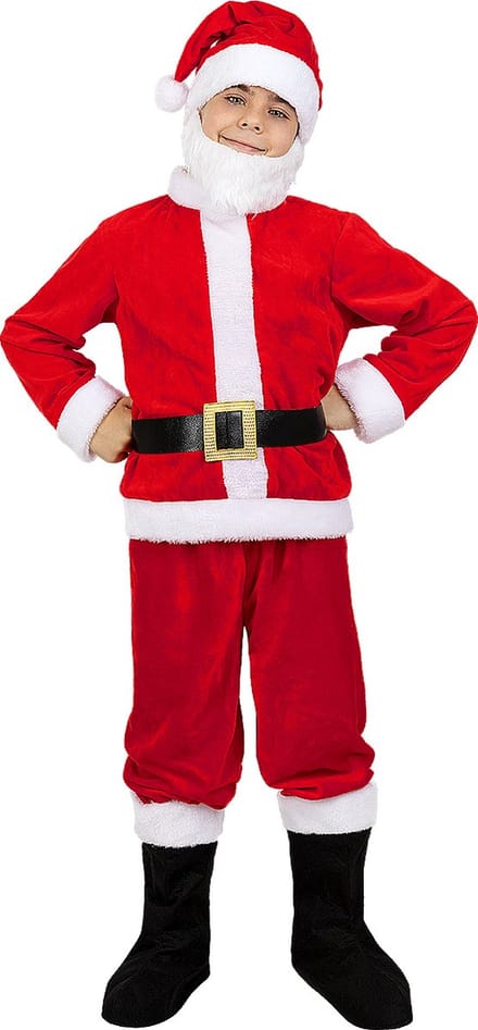 FUNIDELIA Deluxe Kerstman Kostuum voor jongens - Maat: 135 - 152 cm