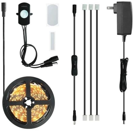 Bewegingsgeactiveerde LED Strip Lichtset - Flexibele 6m Slaapkamerverlichting met PIR Sensor en Warm Wit Licht