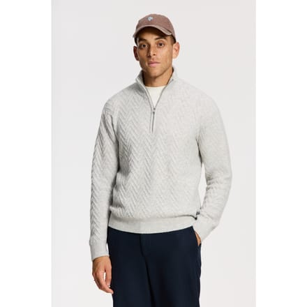Shiwi Pike Relaxed Fit Zigzag Pullover Light Grey Melange Größe: XL | Pullover Outlet | Herren | Grau