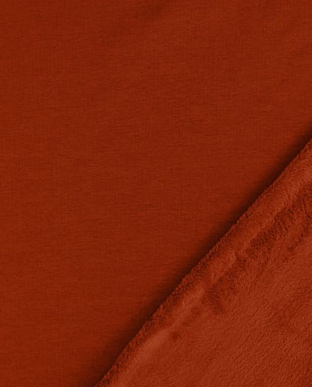 Stoffenland.com Alpenfleece stof - Uni Brique 1538 - 155 cm breed - 1 Meter
