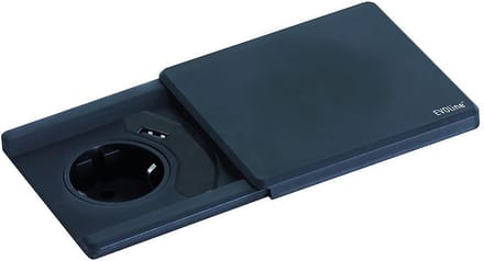 Schulte Stopcontact Evoline Square inbouw contactdoos met USB lader - Belgisch kleur Rvs-Look