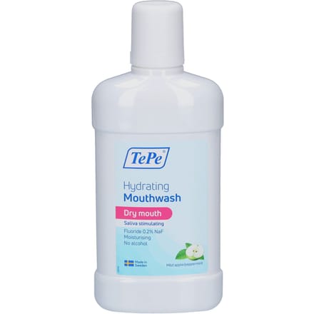 TePe Hydraterende Mondspoeling voor droge mond | Milde appel-pepermunt 500 Mondwater
