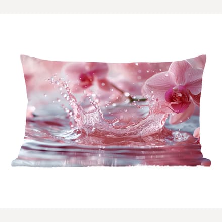 Sierkussens - Kussentjes Woonkamer - 60x40 cm - Abstract - Modern - Water - Orchidee
