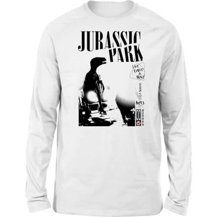 Jurassic Park Isla Nublar Punk Unisex Long Sleeved T-Shirt - Wit - S