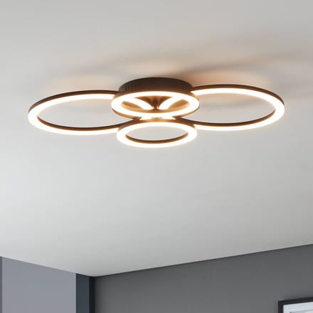 EGLO connect.z Parrapos-Z Smart Plafondlamp - 61,5 cm - Zwart/Wit - Instelbaar wit licht - Dimbaar - Zigbee
