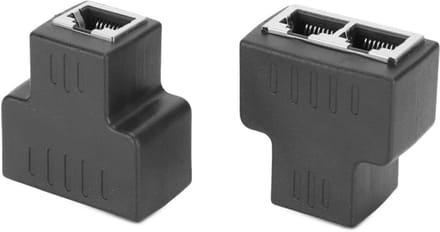 Ethernet Adapter - LAN Splitter - Internet Delen - Plug and Play - 2 Stuks - Zwart