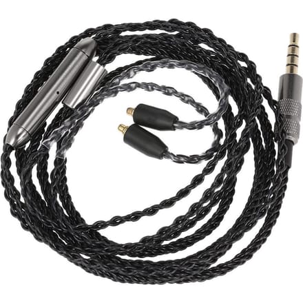 MMCX-connector Vervanging hoofdtelefoonkabel 3,5 mm bedrade oortelefoon afneembaar zwart