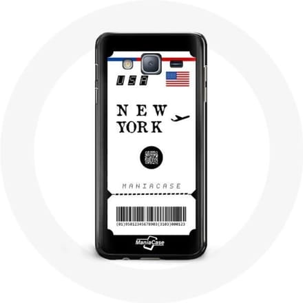 Hoesje voor Samsung Galaxy J3 Vliegticket New York