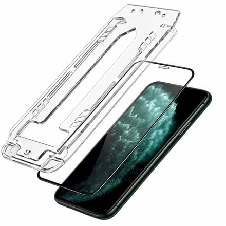 3mk, Screenprotector Gehard Glas geschikt voor iPhone 11 Pro Max 2 Stuks, Zwart / Transparant