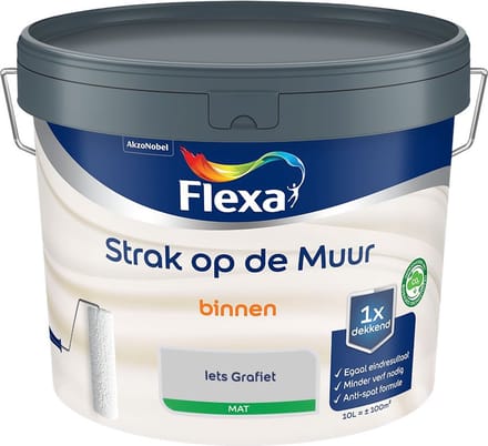Flexa - Strak Op De Muur Binnen Mat - Iets Grafiet - Mengverf - 10 L
