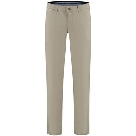 Com4 Broek Modern Chino Mini Herringbone Pattern Flat-Front Beige / male