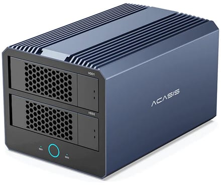 Acasis - 40Gbps - 4-Bay Hybrid - HDD NVMe-behuizing - 2 HDD + 2 SSD - Tot 76TB