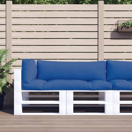 vidaXL - Palletkussens - 3 - st - stof - blauw