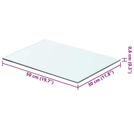 vidaXL - Wandschap - transparant - 50x30 - cm - glas