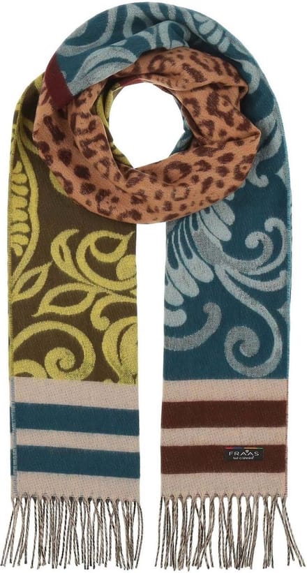 FRAAS Sjaal Chasmink Scarf Petrol Veelkleurig