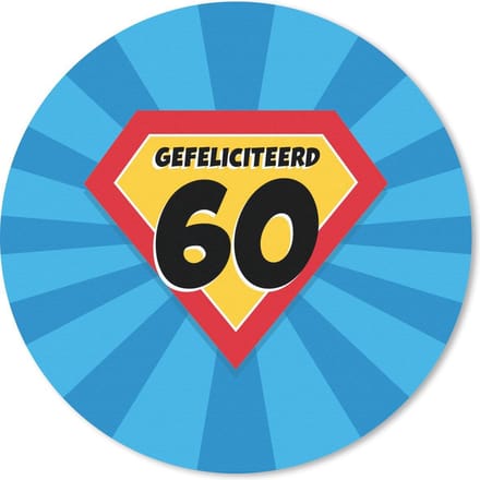 Muismat rond 20x20 cm - Mousepad Jubileum - 60 Jaar - Cape - Ronde muismatten