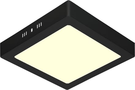 LED Paneel - 30x30 - 24W - Warm Wit 3000K - Mat Zwart - Opbouw - Vierkant - Aluminium