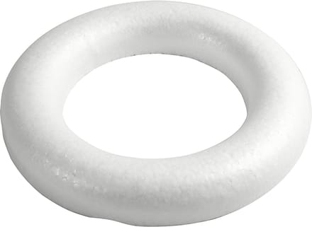 Ringen met platte achterkant, afm 30 cm, dikte 40 mm, wit, 1 stuk