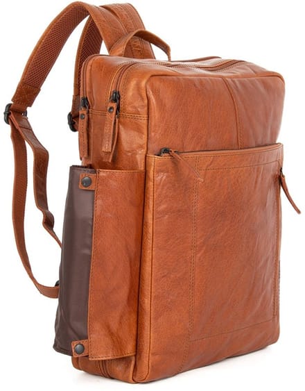 Leren Handbagage Rugzak - 15.6 inch - Jonathan - Brandy Cognac