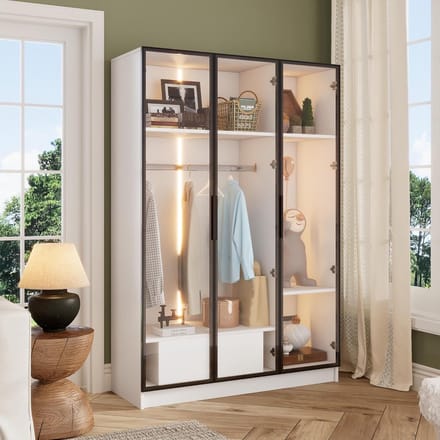 Luxe Kledingkast – Wit – 110x50x160 cm – Industrohome