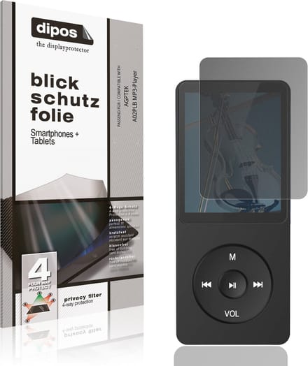 dipos – Matte Privacy Screenprotector geschikt voor AGPTEK A02PLB MP3-Player | Anti-Spy Beschermfolie