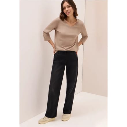 Basic shirt met V-hals