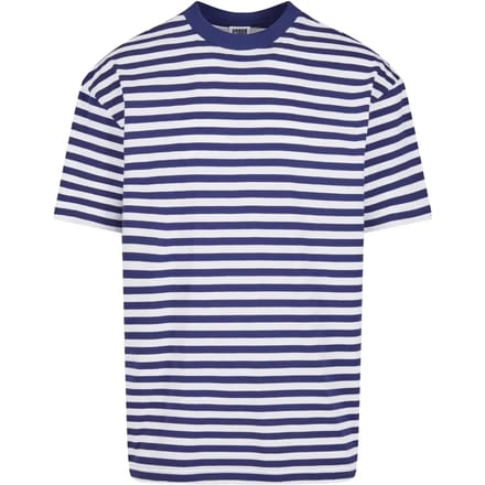 Urban Classics - Regular Stripe Heren T-shirt - XL - Wit/Blauw