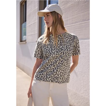 Shirt met ronde hals en leopatroon