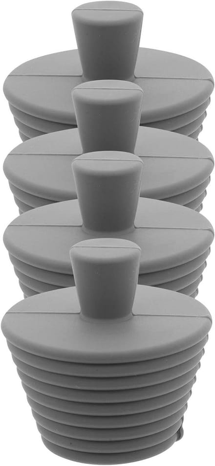 Siliconen Badstop - Afvoerplug Set - Water Dicht Maken - Lekvrij Ontwerp - 4 Stuks - Grijs