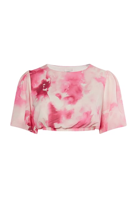 IZIA Blouse met tie-dye-patroon Dames Roze Veelkleurig
