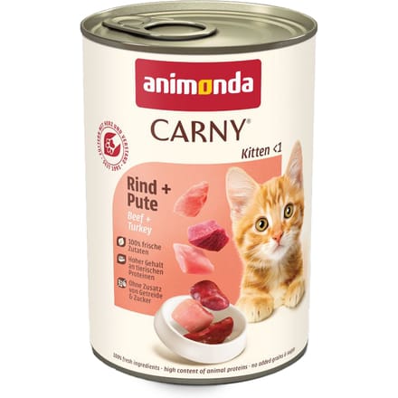 12 x 400 g Rund & Kalkoen Kitten animonda Carny kattenvoer