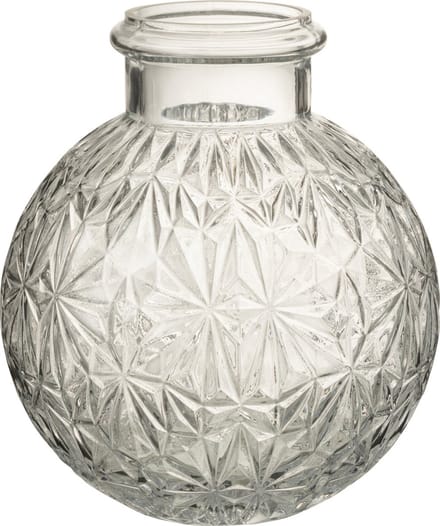 J-Line vaas Bol Geslepen - glas - transparant - small - Ø 18 cm
