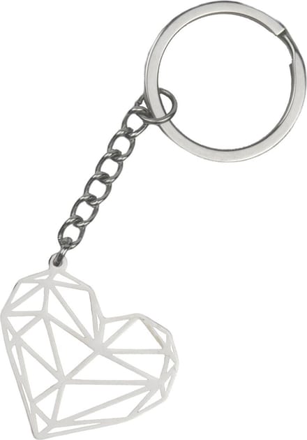 Metalen Sleutelhanger Geometrisch Patroon Sleutelhanger - Hart
