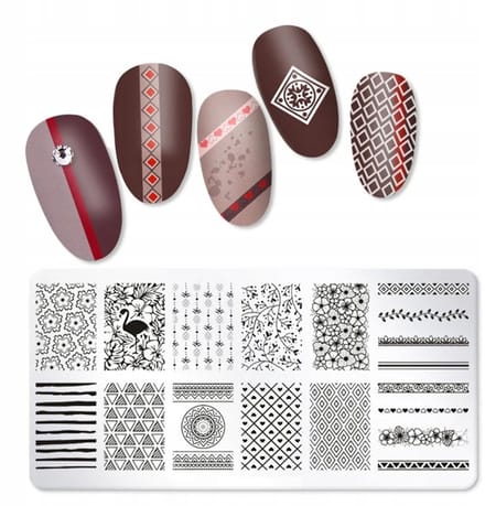 Born Pretty - Nagel Stamping Plaat - Kwiaty en Mandala - 12x6 cm