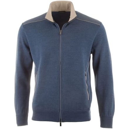 Paul & Shark Vest Typhoon Platinum Soft Cool Touch Wool Full Zip Vintage Indigo / male