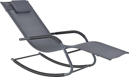 Ligstoel Caracena schommelstoel 147x63x89 cm donkergrijs
