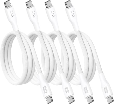 Usb C kabel geschikt voor Samsung - 2 meter - 4 stuks - Laadkabel - Oplaadkabel - Wit