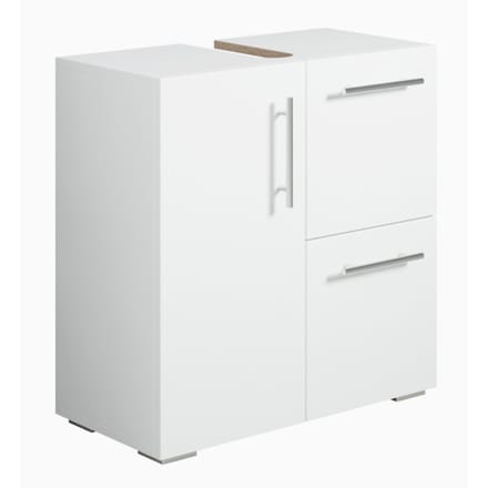 Badplaats Wastafelkast Mars 60 x 30 x 60 cm – Mat Wit – Badkamerkast – Staand Wastafelmeubel