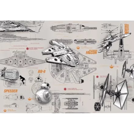 Fotobehang - Star Wars Blueprints 368x254cm - Papierbehang