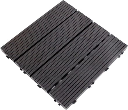 Houten Tuintegels - Terrastegels Buiten - Tuin Aankleden - Insteeksysteem - 40 stuks - Zwart