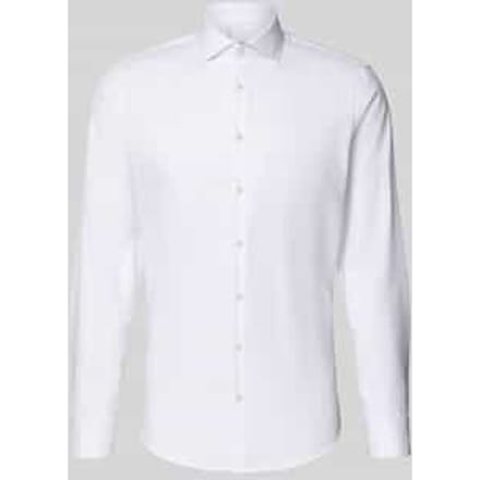 Slim fit zakelijk overhemd van twill