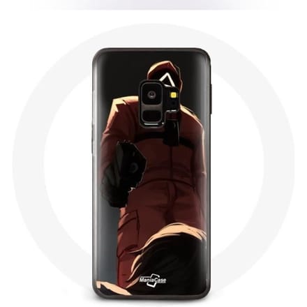 Case voor Samsung S9 plus Squid Game Red Soldier met driehoeksmasker