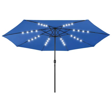 vidaXL - Parasol - met - LED-verlichting - 400 - cm - azuurblauw