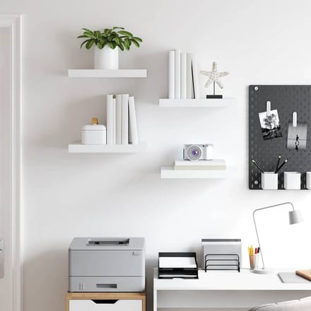 vidaXL - Wandschappen - zwevend - 4 - st - 40x23,5x3,8 - cm - MDF - wit