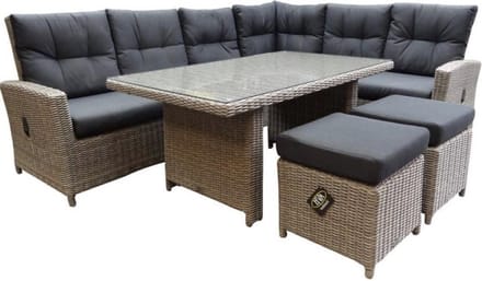 San Marino hoek dining loungeset verstelbaar 5-delig grijs rechts